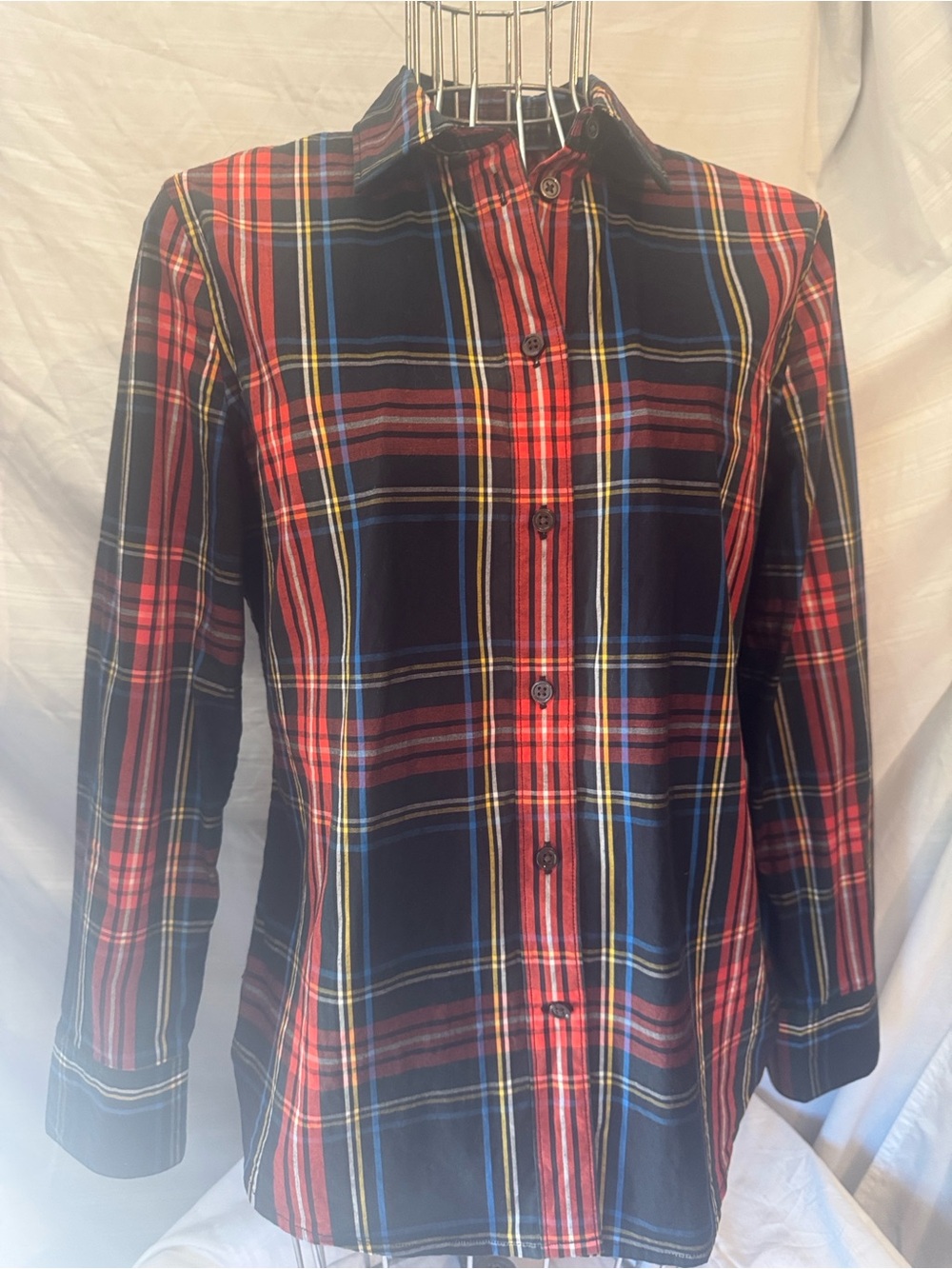 J. Crew 98% Cotton, Plaid Button-Up Shirt, 6